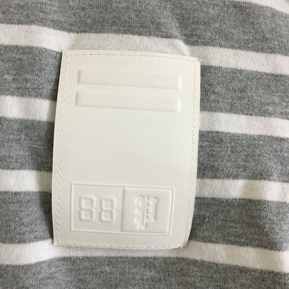 Phenomenon Japanese Streetwear Brand Y2K One Size Gray/White Striped Cropped Top - Picture 3 of 14